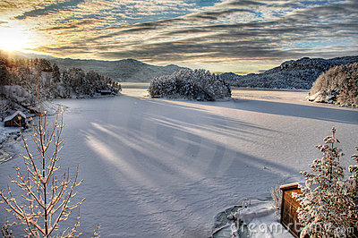 norway fjerda snowy landscape